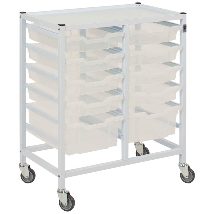 Gratnells Compact Medical Double Column Trolley Complete Set A