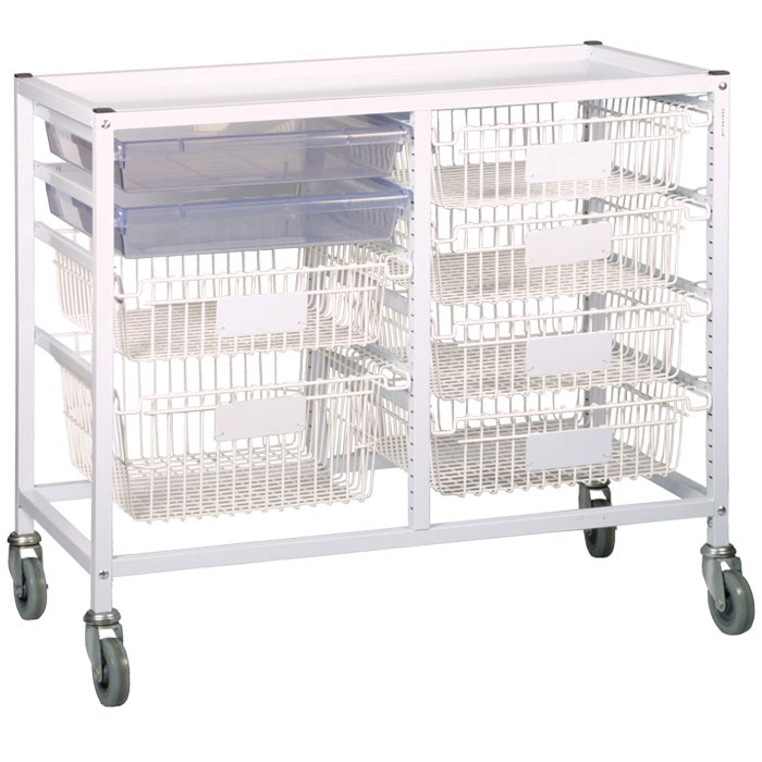 Gratnells Classic Medical Double Column Trolley Complete Set - 890mm High
