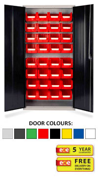 Lockable Small Parts Storage Cupboard - 1830mm wide - Option 3