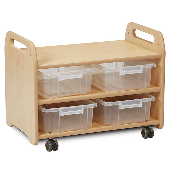 PlayScapes Easel Stand & Storage Trolley With 4 Clear Tubs