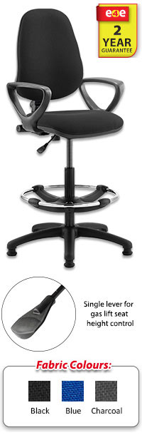Eclipse 1 Lever Task Operator Chair With Loop Arms And Hi-Rise Draughtsman Kit