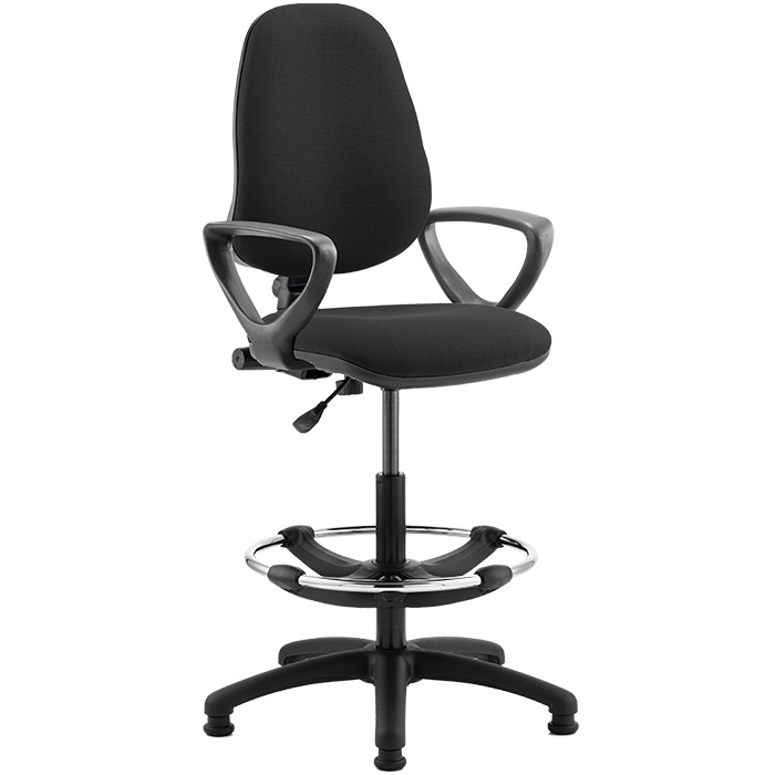 Eclipse 1 Lever Task Operator Chair With Loop Arms And Hi-Rise Draughtsman Kit