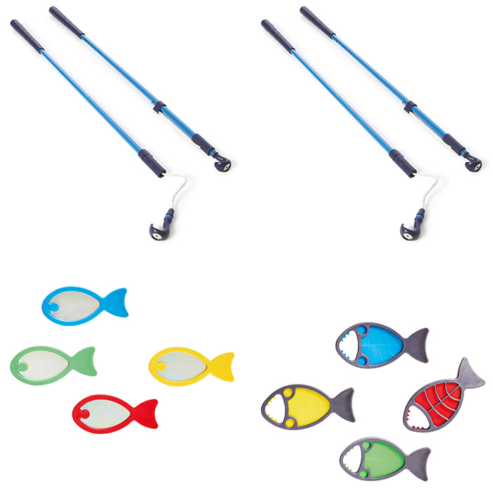Gonge Fishing Complete Set - (1x Shimmer Fish / 1x Hungry Fish / 2x Fishing Rod)