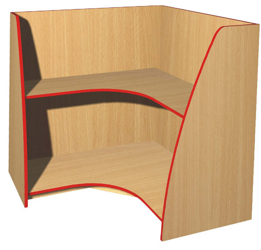 Internal Corner Bookcase - 3 Shelves Internal Corner Bookcase - 3 Shelves