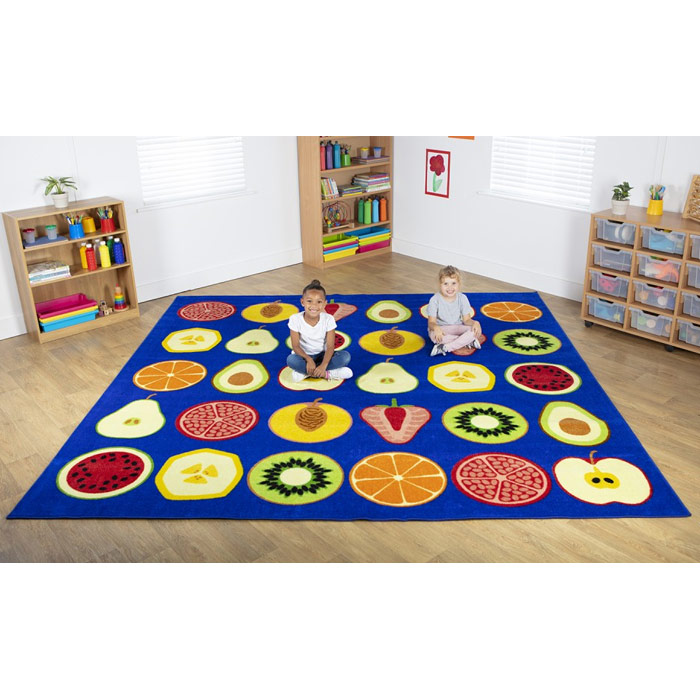 Fruit Large Square Placement Carpet - 3m x 3m  (FREE Runner Carpet 3x1m)