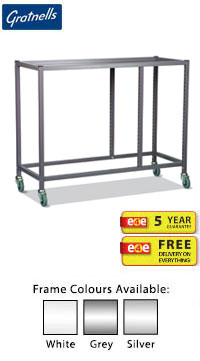 Gratnells Science Range - Under Bench Height Treble Width Trolley with Single Column (Trays) & Double Span (Shelves) - 735mm