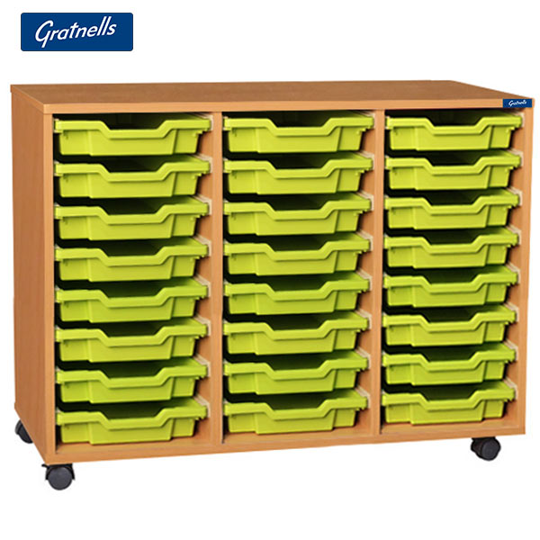 Gratnells 24 Shallow Tray Treble Column Unit 