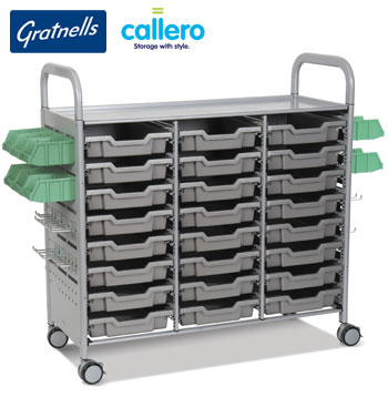 Callero Plus® STEAM Activity Treble Width Trolley - with 24 Shallow Trays