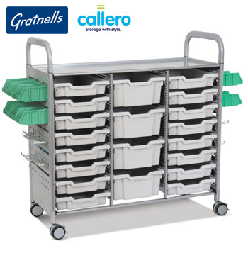 Callero Plus® STEAM Activity Treble Width Trolley - with 16 Shallow & 4 Deep Trays