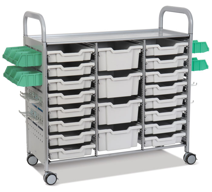 Callero Plus STEAM Activity Treble Width Trolley - with 16 Shallow & 4 Deep Trays