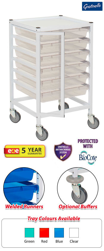 Gratnells Classic Medical Trolley with Locking Bar - 890mm High