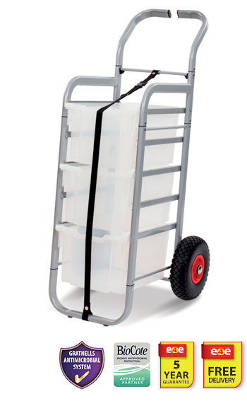 Gratnells Rover Trolley Antimicrobial Set In Silver with 3 Extra Deep Trays