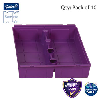 Gratnells SortED 10pc Large insert Plum Purple Antimicrobial Pack