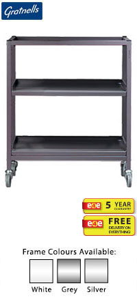Gratnells Science Range - Under Bench Height Empty Double Column Trolley With Shelves - 735mm
