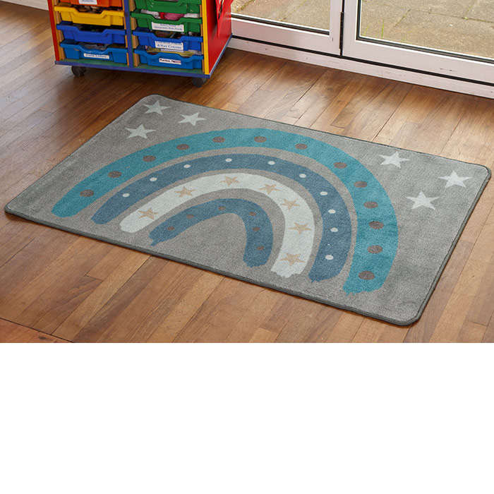 Kinder Rainbow Rug - Teal 