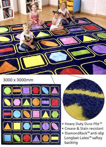 Kinder™ Geometric Shapes Carpet 3m x 3m