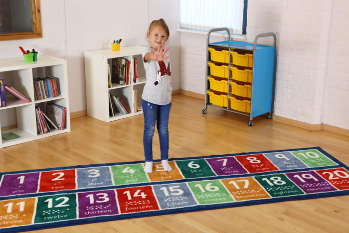 Kinder Number Runner 1-20 Carpet 3m x 1m