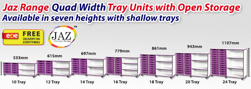 Jaz Quad Width Tray & Storage frag