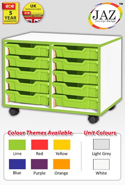 Jaz Storage Range - Double Width Shallow Tray Units