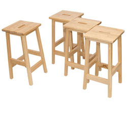 Solid Beech Laboratory Stool (Pack of 4)