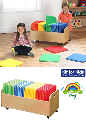 Rainbow Square Cushions & Tuf 2 Trolley Set of 32