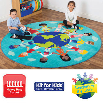 Children of the World™ Multi-Cultural Rug - Teal - 2m x 2m