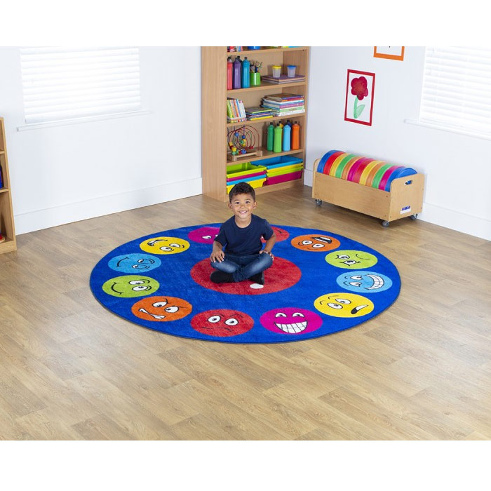 Emotions Faces Interactive Circular Carpet - 2m Diameter