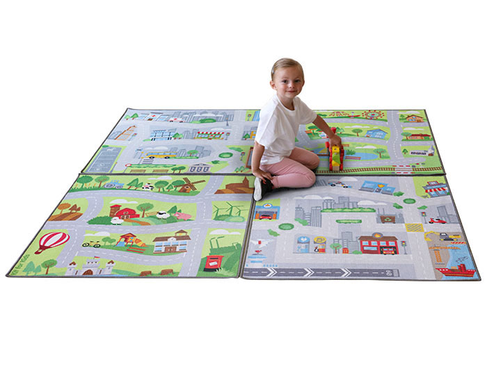 Small World Road Map Set 1 Indoor / Outdoor Carpets (Set of 4) - 1m x 1m Each