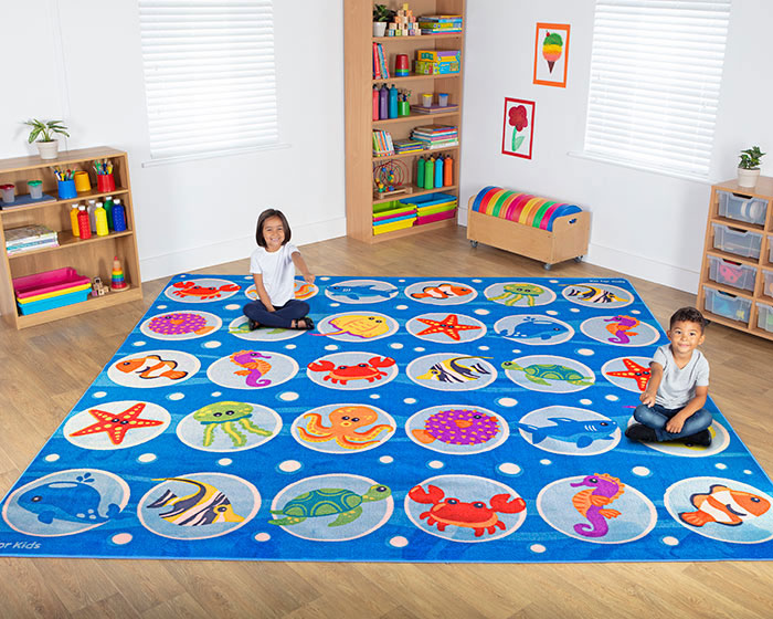 Under the Sea Large Square Carpet - 3m x 3m