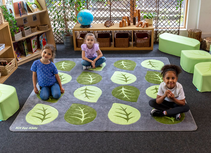 Natural World Carved Leaf Placement Carpet 2m x 2m