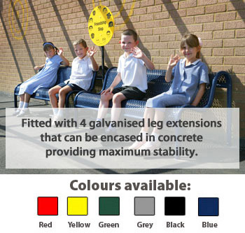 Junior Metal Bench - Thermal Plastic Coating (Galvanised Leg Extensions)