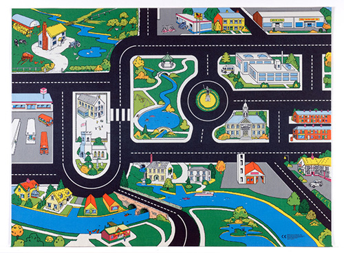 Large Town Roadway Playmat - 1.5m x 1m