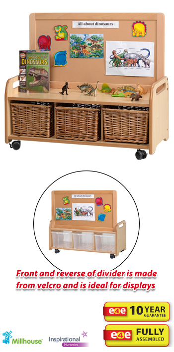 PlayScapes Low Storage Unit With Double Sided Velcro Display Divider