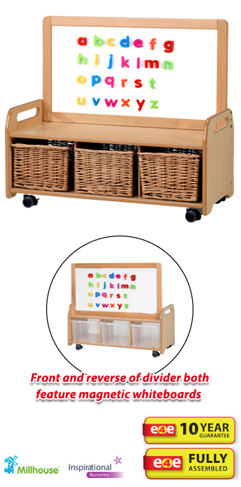 PlayScapes™ Low Storage Unit With Double Sided Magnetic Whiteboard Unit