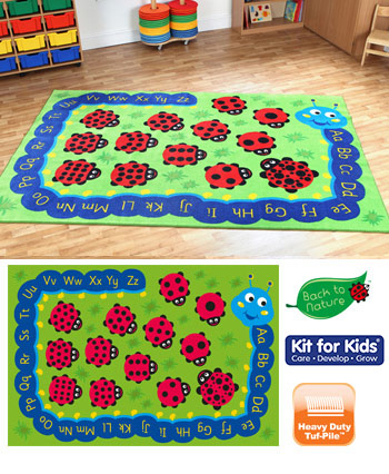 Back to Nature™ Chloe Caterpillar Numeracy & Literacy Carpet - 3m x 2m