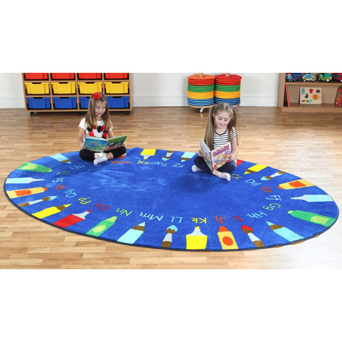 Oval Pencils Alphabet Carpet - 3m x 2m