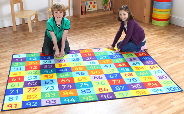Rainbow 1-100 Numbers Carpet - 2m x 1.5m