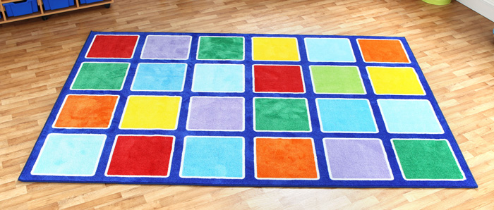 Rainbow Rectangle Placement Carpet