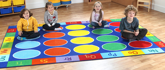 Rainbow ABC Rectangle Carpet