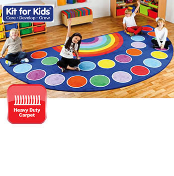 Rainbow 24 Spot Semi-Circle Placement Carpet - 2m x 4m