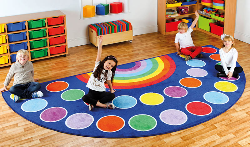 Rainbow 24 Spot Semi-Circle Placement Carpet