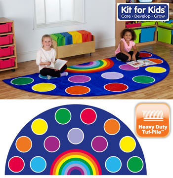 Rainbow 14 Spot Semi-Circle Carpet