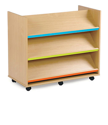 Bubblegum Range - Double Sided Library Unit with Angled Shelves 