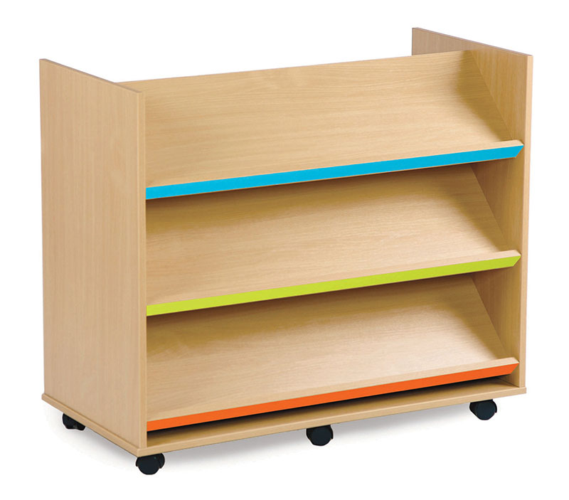 Bubblegum Range - Double Sided Library Unit with Angled Shelves Bubblegum Range - Double Sided Library Unit with Angled Shelves