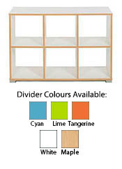 Bubblegum Storage Room Divider - 6 Compartment Unit