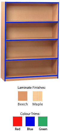 Open Colour Front Bookcase - 1250mm