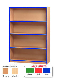 Standard Bookcase with Coloured Edge - 1250mm High