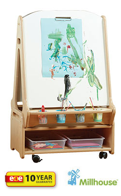 Double-sided 2 Station Easel with Low Storage Trolley