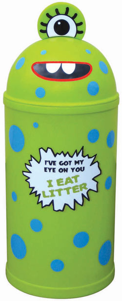 42 or 52 Litre Monster Litter Critter Bin - Lime Green