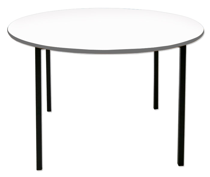 Circular Budget Canteen Dining Table - (Dark Grey Spray Polyurethane Edge)